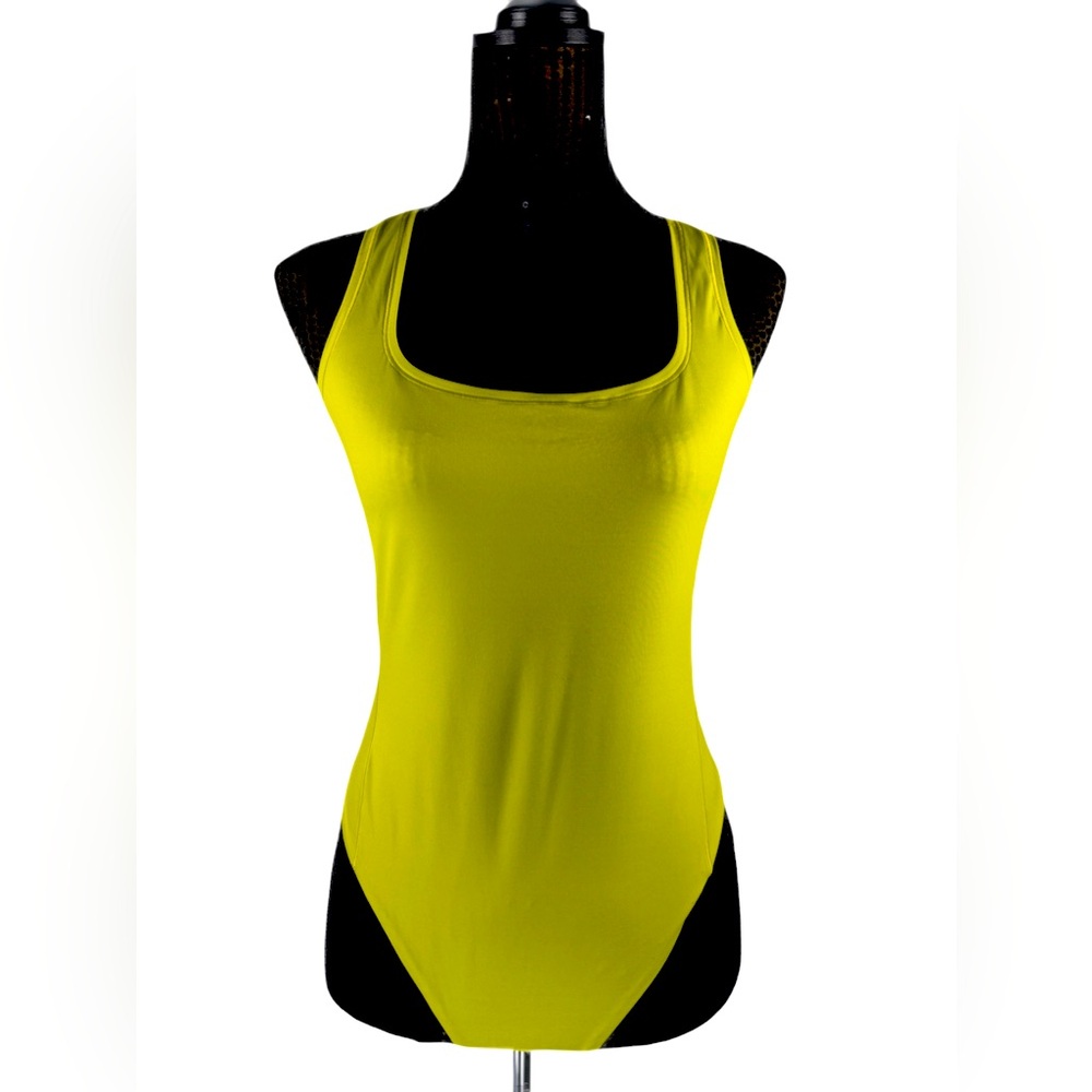 LULULEMON Wundermost-Soft Nulu Square-Neck Sleeveless Bodysuit Lime Sz L NWT